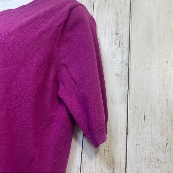 August Silk Heritage Short Sleeve Button Up Purple Cardigan Large - Picture 3 of 7